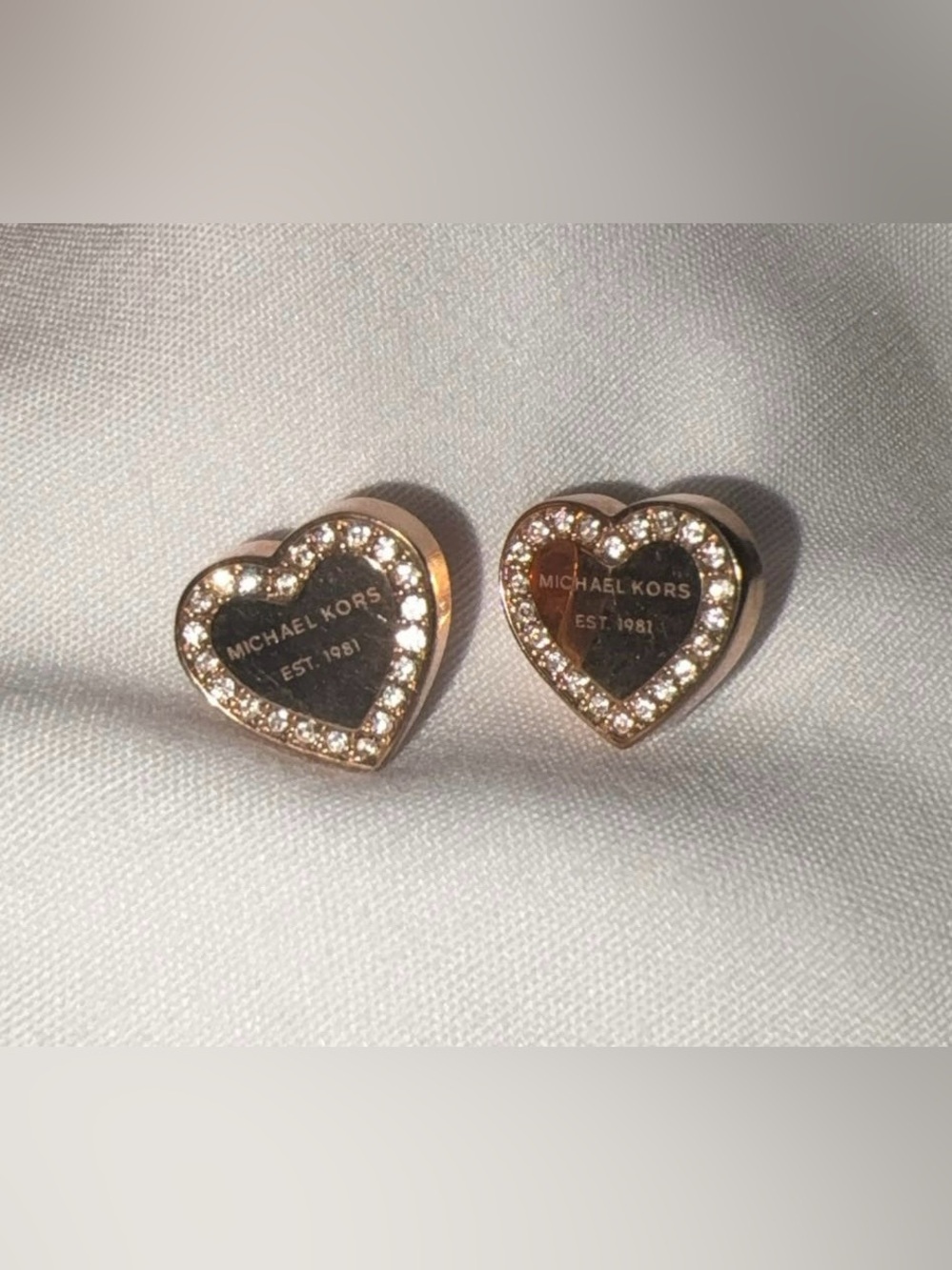 Michael Kors Rose Gold Heart Earrings